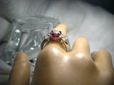 2.5ct Round Cut Pink Ruby Diamond Trilogy Engagement Ring 14k White Gold Finish