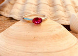 1.2ct Engagement Ring Oval Cut Pink Ruby 4 Prong Solitaire 14k White Gold Finish