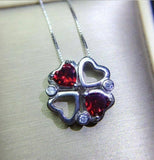 2ct Red Garnet Pendant Heart Cut Valentine Heart 14k White Gold Finish NO CHAIN