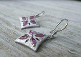 1.2ct Marquise Cut Pink Sapphire Art Deco Drop Earrings 14k White Gold Finish