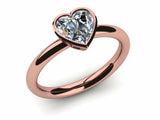 1ct Heart Cut Diamond Heart Love Solitaire Engagement Ring 14k WYR Gold Finish