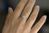 1.6ct Round Cut Diamond Engagement Ring 14k Yellow Gold Finish Stylish Cluster