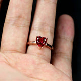 1ct Heart Cut Pink Ruby Engagement Ring Solitaire Women 14k White Gold Finish