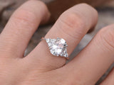 2ct Oval Diamond Antique Solitaire Engagement Ring Women 14k White Gold Finish