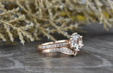 1.4ct Round Diamond Engagement Ring 14k Rose Gold Finish Wedding Band Bridal Set