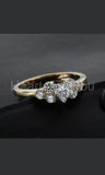 1ct Heart Cut Simulated Diamond Cluster Engagement Ring 14k Yellow Gold Plated