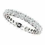 3.5ct Round Cut Diamond Eternity Women Wedding Ring Band 14k White Gold Finish