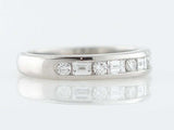 2ct Emerald Round Cut Diamond Channel Set Half Eternity Band 14k White Gold Over