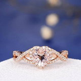 2ct Heart Cut Morganite Engagement Ring Split Shank Infinity 14k Rose Gold Over