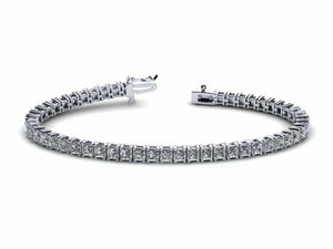 4ct Princess Cut Diamond Fancy Elegant Tennis Bracelet 14k White Gold Finish