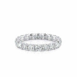 2.4ct Round Cut Diamond Stackable Eternity Wedding Ring Band 14k White Gold Over