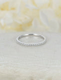 1ct Round Cut Diamond Half Eternity Women Wedding Ring Band 14k WhiteGold Finish