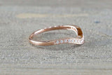 1ct Round Cut VVS1D Diamond Wedding Band 14k Rose Gold Finish Stackable Curved