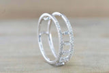 1.5ct Baguette Cut Diamond Wedding Band 14k White Gold Finish Wide Two Row Open