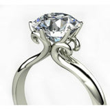 1.1ct Round Cut Diamond Stylish Solitaire Engagement Ring 14k White Gold Finish