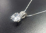 1.5ct Diamond Pendant Round Cut Brilliant Solitaire 14k White Gold Over NO CHAIN