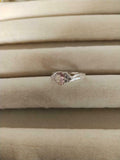 1ct Engagement Ring Oval Cut Peach Morganite Twist Swirl 14k White Gold Finish