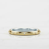 Flush Set Full Eternity Wedding Band 0.5ct Round Cut Diamond 14k DualGold Finish