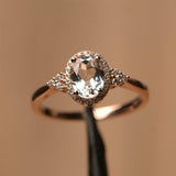 1.7ct Engagement Ring Oval Cut Diamond Round Accents Halo 14k Rose Gold Finish