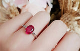 2.5ct Oval Cut Pink Ruby Engagement Ring 14k White Gold Finish Solitaire Promise