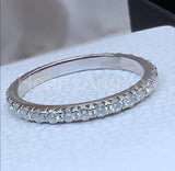 0.7ct Round Cut Moissanite Full Eternity Wedding Band 14k White Gold Plated