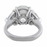 3Ct Round Trillion Cut Diamond Three Stone Solitaire Ring 14K White Gold Finish