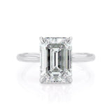 2.5ct Emerald Diamond Engagement Ring Hidden Halo Solitaire 14k White Gold Over