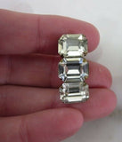 2ct Emerald Cut VVS1D Diamond Trilogy Women Drop Earrings 14k White Gold Finish