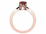 1ct Princess Cut Red Garnet Solitaire Engagement Ring 14k Rose Gold Finish