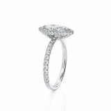 2ct Marquise Diamond Engagement Ring Accent Halo Solitaire 14k White Gold Finish