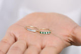 0.5ct Baguette Cut Green Emerald Half Eternity Wedding Band 14k Yellow Gold Over