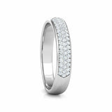 2ct Wedding Ring Band Round Cut Diamond Three Row Cluster 14k White Gold Finish