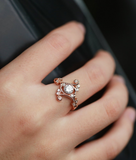 1.2ct Round Cut Diamond Engagement Ring 14k Rose Gold Finish Cocktail Vintage