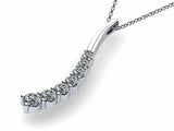 1.4ct Diamond Round Cut Brilliant Journey Pendant with Chain 14k White Gold Over