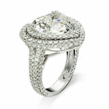 5.5ct Heart Diamond Dual Halo Iced Propose Engagement Ring 14K White Gold Over