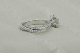 4Ct Round Diamond Elegant Gatsby Solitaire Engagement Ring 14K White Gold Finish