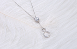 1ct Round Cut Diamond Pendant with Chain Infinity Design 14k White Gold Finish