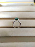 1.2ct Engagement Ring Pear Cut Green Emerald Diamond Accent 14k WhiteGold Finish