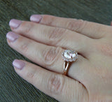 1.7ct Oval Cut VVS1D Diamond Engagement Ring 14k Rose Gold Finish Halo Solitaire