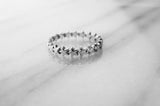 Star Cluster Stackable Wedding Band Ring 14k White Gold Finish