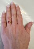 0.9ct Engagement Ring Round Cut Ruby Bypass Heart 14k Yellow Gold Finish