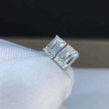 2ct Emerald Cut VVS1D Diamond Solitaire Women Stud Earrings 14k WhiteGold Finish