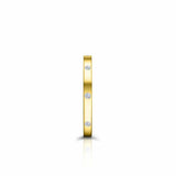 Flush Set Stackable Wedding Band 0.09ct Round Cut Diamond 14k Yellow Gold Finish