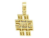 2ct Round Cut VVS1D Diamond Hashtag Sign Pendant 14k Yellow Gold Finish NO CHAIN