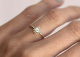 1.6ct Round Cut Diamond Engagement Ring 14k Yellow Gold Finish Floral Solitaire