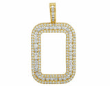 3.25ct Round Cut Diamond Frame for Fortuna Coin Bar Pendant 14k Yellow Gold Over