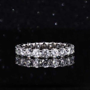 1ct Round Cut Moissanite Full Eternity Women Wedding Band 14k White Gold Plated