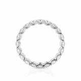 2.4ct Round Cut Diamond Stackable Eternity Wedding Ring Band 14k White Gold Over