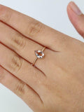 1ct Pear Cut Morganite Twisted Solitaire Band Engagement Ring 14k Rose Gold Over