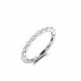 Stackable Half Eternity Wedding Band 0.23ct Marquise Diamond 14k Rose Gold Over